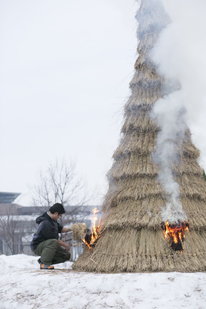 「長岡雪しか祭り」名物の犀の神。1年の無病息災を祈願します。